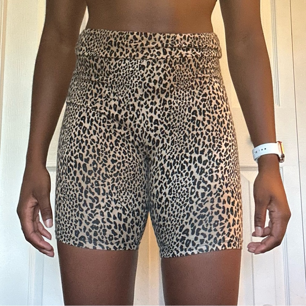 Cheetah print biker shorts